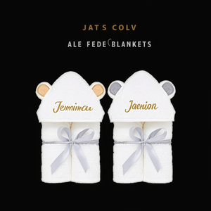 Serviette <span class=keywords><strong>de</strong></span> <span class=keywords><strong>bain</strong></span> à capuche personnalisable pour bébé et enfant, en bambou/coton, cadeau OEM - Product Image 2