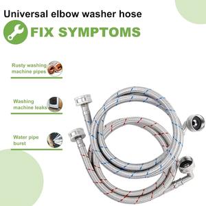 Tuyau de raccordement tressé en acier inoxydable 304 de 1,2 m pour machine à laver, eau chaude et froide, en promotion - Product Image 4