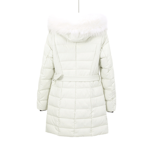 <span class=keywords><strong>Cappotto</strong></span> Imbottito Bianco Personalizzato per Donna, Giacca Lunga Antivento <span class=keywords><strong>con</strong></span> <span class=keywords><strong>Cappuccio</strong></span> per l'Inverno, Capospalla Casual <span class=keywords><strong>con</strong></span> Decorazione <span class=keywords><strong>in</strong></span> <span class=keywords><strong>Pelliccia</strong></span> e Logo - Product Image 2