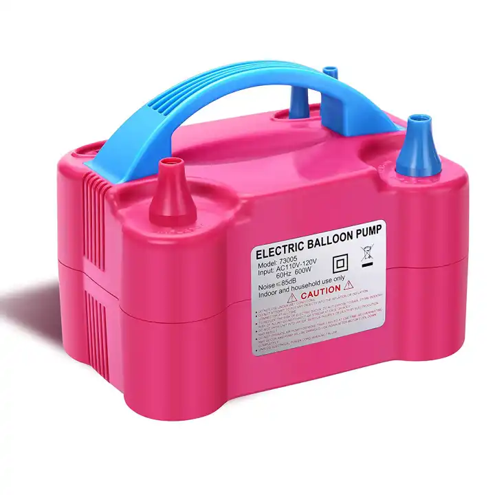 Balloon Pump, Electric Balloon Pump,Portable Dual Nozzles Electric Balloon  Air Pump 110V 600W, Electric Balloon Inflator with Tying Tool, Colored