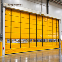 Porte rapide pliante à empilage avec capteur photocellule et bord inférieur de sécurité pour grandes entrées industrielles