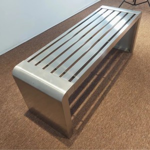 SSyou Stainless Steel Bench Outdoor Park Courtyard Commercial Leisure Seat <b>Silver</b> Original Color SD-YH - Product Image 2