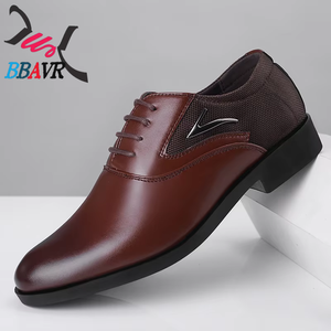 Nuevos Zapatos Casuales de Primavera para Hombre, Talla Grande, Transpirables, con Amortiguación de Impactos, de PU, Combinables con Todo, Formales para Negocios, Sin Cordones, para Boda - Product Image 1