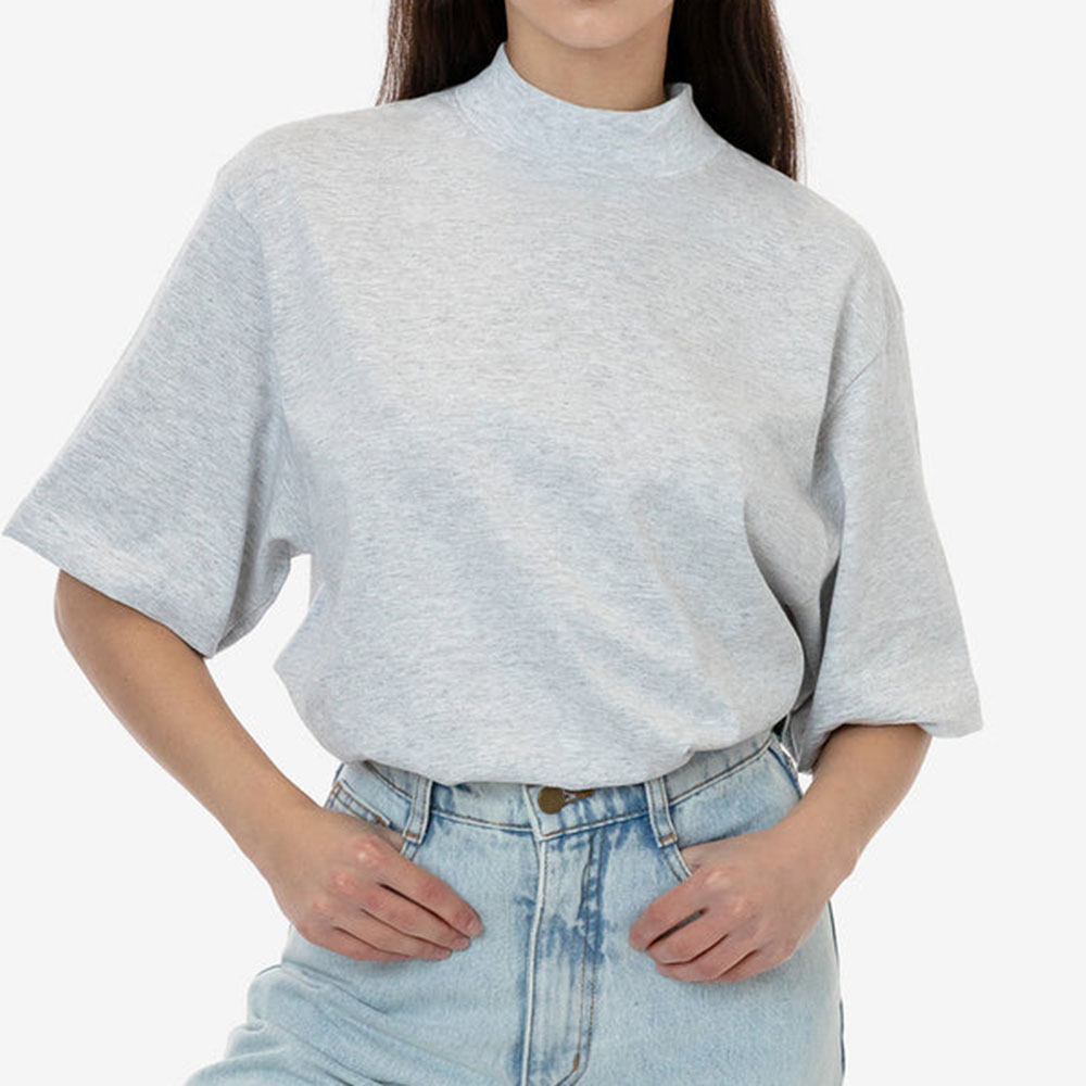 T-shirt con cappuccio girocollo in argento