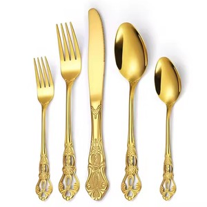Hoàng gia vàng châu Âu bạc <span class=keywords><strong>Set</strong></span> dao kéo bộ sưu tập cho đám cưới <span class=keywords><strong>Flatware</strong></span> Bộ - Product Image 3