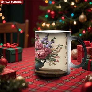 Mug en céramique 11oz noir givré, impression photo sensible à la chaleur, tasse cadeau - Product Image 2