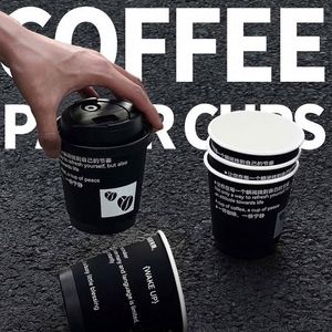 Vasos de papel desechables para bebidas calientes con impresión personalizada de 8oz y 12oz para café desechables con tapa para llevar pla - Product Image 4