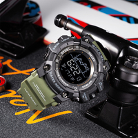 Montre numérique sportive SMAEL 8082, boîtier en plastique, affichage LED, bracelet en silicone, alarme lumineuse, chronomètre, chronographe, étanche 50 bars