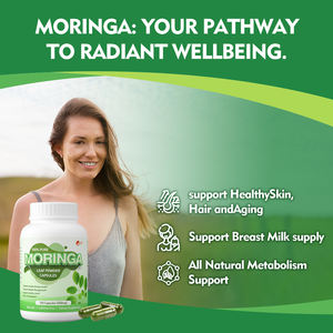 Kapsul Moringa kualitas tinggi mendukung kesehatan prostat Natural Herbal suplemen grosir jumlah besar OEM Label pribadi Moringa - Product Image 4