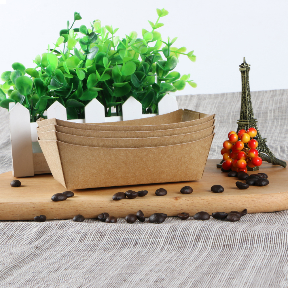 greaseproof french fries chip paper tray boat box package paper plates disposable