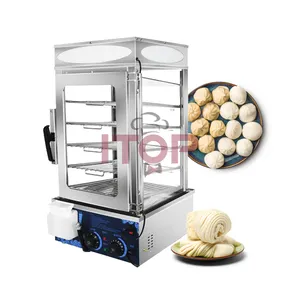 Kabinet Pajangan Makanan Transparan/Pengukus Makanan Listrik/Pengukus Dim Sum Stainless Steel/Pengukus Roti Stainless 5 Lapis