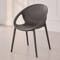 Chaise de salle à manger en plastique moulé moderne française, respirante, antidérapante, structure solide, chaises de salle à manger en plastique pour mariage et banquet