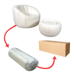 Groothandel Vacuüm Gecomprimeerd Moderne Ronde Schuim Enkele Bank Stoel Witte Teddy Lui Pompoen Accent <span class=keywords><strong>Sofa</strong></span> Stoel - Product Image 1
