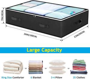 Caja Organizadora de Tela de Gran Capacidad para Mantas, Cajones para Guardar Ropa, Bolsa de Almacenamiento Debajo de la Cama - Product Image 4