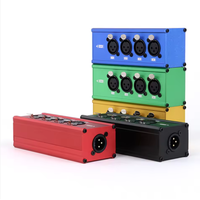 Kotak panggung XLR 4 Channel Splitter, Dmx 3Pin XLR 1xMale ke 4xFemale XLR, ekstender sinyal Audio untuk panggung langsung, Studio rekaman Audio