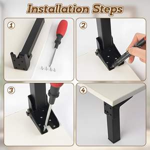 Patas de Mesa Plegables Autoblocantes para Diferentes Mesas, Paquete de 4 Patas de Mesa Metálicas Plegables de Diferentes Tamaños, Embalaje para Envío Postal - Product Image 4