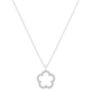 Collier pendentif Amy Amy plaqué argent, zircone cubique, forme de fleur, style classique, bijoux pour femmes, cadeau, à porter au quotidien - Product Image 5