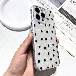 Noir clair Polka Apple 16 Pro Max <span class=keywords><strong>Coque</strong></span> <span class=keywords><strong>de</strong></span> <span class=keywords><strong>téléphone</strong></span> portable Shell Pattern <span class=keywords><strong>Personnalisation</strong></span> en gros <span class=keywords><strong>de</strong></span> l'iphone 15 Fresh Clean Style - Product Image 4