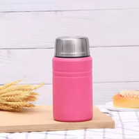Haute qualité 750ml Double paroi en acier inoxydable isolé pot de nourriture sous vide cuillère de grande taille Logo personnalisé thermos haute température