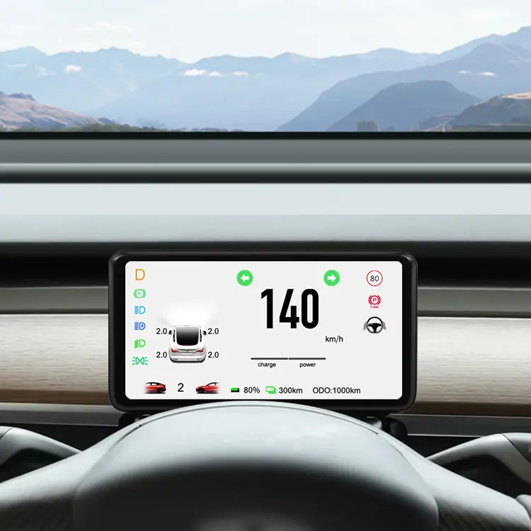 Aktuellstes 6.2'' HUD-Speedometer mit mehreren Sprachen und Funktionen Helligkeitsausrichtung Dashboard für Tesla Model 3 Model Y