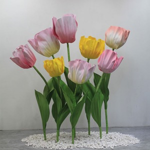 Fleur géante en papier faite à la main, fleur artificielle en organza surdimensionnée pour la décoration de toile de fond de mariage - Product Image 2