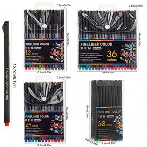 Hot Sale 60-Color Fine Liner <b>Set</b> 0.4mm Plastic <b>Writing</b> Drawing Pen Colored Fineliner Marker for Art & Coloring Book - Product Image 5