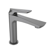Robinet de lavabo tout-en-un gris bronze en cuivre, monocommande en céramique, à poser sur le comptoir, pour lavage des mains et du visage, usage domestique