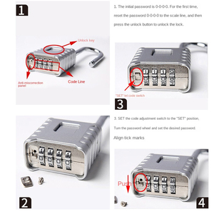 Candado de combinación reiniciable, candado de combinación para exteriores, candado resistente - Product Image 5