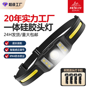 Headlamp H306 Rechargeable 1200mAh LED Light Sensor <b>Mining</b> <b>Lamp</b> Headband Style - Product Image 2