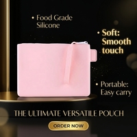 Trousse de Maquillage en Silicone Pliable Multifonctionnelle, Design Moderne, Sans BPA, Écologique, Portable, Grande Capacité, Idéale pour les Voyages et l'Extérieur - Vente Flash
