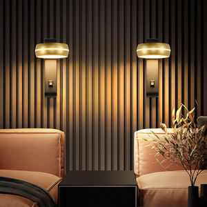 İskandinav Döner Dekoratif Led Duvar Lambası Düğme Anahtarlı Yatak Odası Apliği Ev Okuma Led Lambası Duvara Monte Siyah - Product Image 3