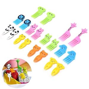 Lot de 10 pics à fruits et fourchettes décoratives en plastique, motif animaux mignons, pour boîtes bento écologiques et décoration de cupcakes - Product Image 5