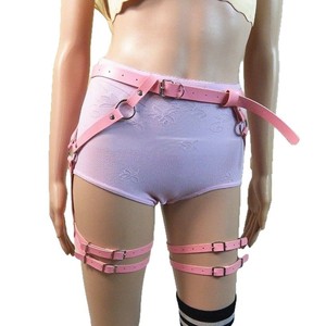 Punk <b>Leather</b> Leg <b>Harness</b> With Belt And Thigh Straps For Stage Dance Performance Wear Spring 2024 - Product Image 5