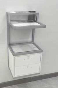 Modern Gold Wall Mounted Salon Furniture Hair Salon Stations Equipment With <b>Tool</b> <b>Storage</b> <b>Cabinet</b> for Barber Shop - Product Image 2
