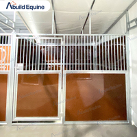 Écuries Mobiles d'Extérieur pour Chevaux, Façades de Boxes avec Toit et Portail
