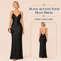 Robe de soirée de luxe sur mesure noire à fines bretelles, longueur ras du sol, coupe sirène élégante, dos nu profond, sexy, pour fêtes, OEM ODM