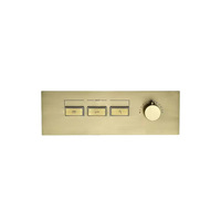 Commutateur de douche thermostatique élégant en or brossé, 3 voies, avec robinets encastrés et inverseur de réglage pour salle de bain