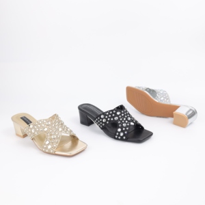 Sandalias de tacón grueso de verano, zapatos de mujer calados, zapatos y zapatillas de diamantes de imitación inusuales - Product Image 6