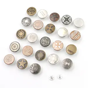 Botones de latón personalizados con remaches, botones de Metal para ropa vaquera