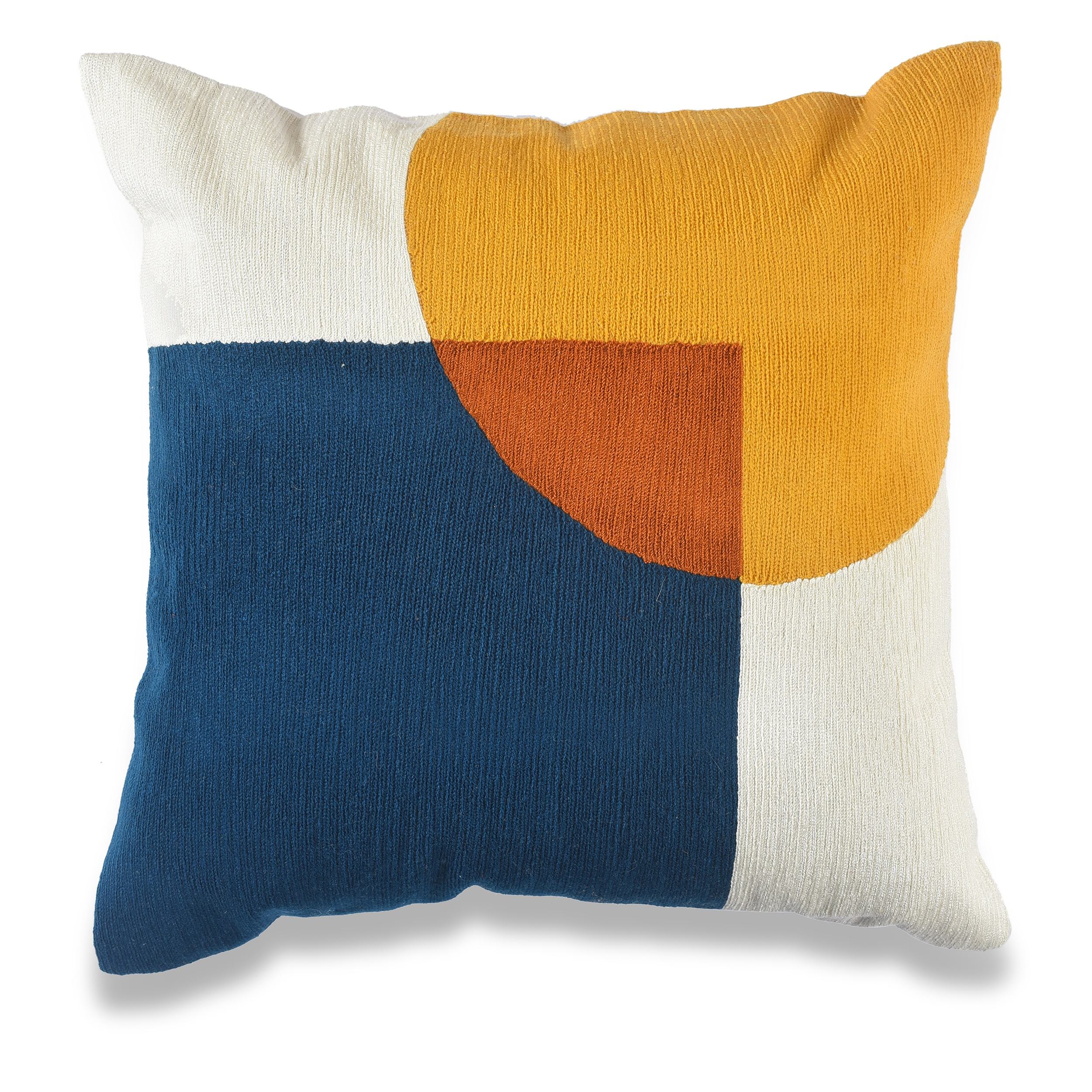 Brown, Blue, Mustard & White