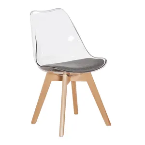 Silla Tulip Transparente Nordic Classic Chair Chaise de salle à manger moderne avec patas de madera