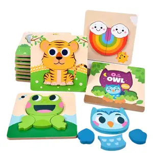 Wooden 3D Puzzles Toddler Toys for 1 2 3 Year Old Boy Girl Gifts, Montessori Preschool Educational Learning Toys