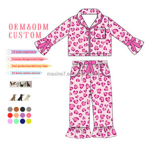 Vêtements personnalisés avec nœud imprimé pour filles Ensemble pyjama à manches longues Printemps Automne Vêtements de nuit pour enfants Tenues 2 pièces pour filles - Product Image 4