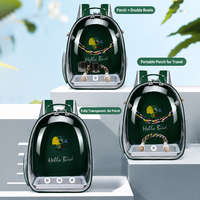 Sac à dos de transport pour oiseaux de luxe approuvé par les compagnies aériennes avec perchoir en bois, fenêtre bulle transparente, durable et léger pour les perroquets