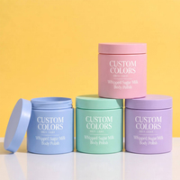 Pot en PET de qualité alimentaire, couleurs bleu rose personnalisées, 8oz 10oz 16oz, pour traitement capillaire, gommage corporel, avec couvercle, pour l'emballage de crème