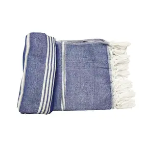 Original 100% Cotton Turkish Towel Foutas Your Print Beach Sand Free Towel With Tassels