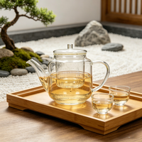 Théière en verre borosilicate de haute qualité 650 ml, résistante à la chaleur, avec infuseur et séparateur, anti-fuite, sans BPA, pour le thé Kung Fu domestique