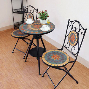 Set Tavolo e Sedie in Ferro Battuto per Balcone Esterno, <span class=keywords><strong>Tavolino</strong></span> da Caffè per Cortile, Set da Pranzo in Metallo - Product Image 6