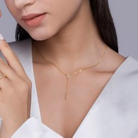 Collier personnalisé en forme de Y avec pendentif en forme de larme, bijoux fins, or 18 carats/argent sterling 925, diamants de laboratoire pour femmes