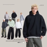 CATTEE Nouveau Sweat à Capuche Américain en Coton Floqué Respirant 420g pour Homme, Coupe Ample Printemps-Automne